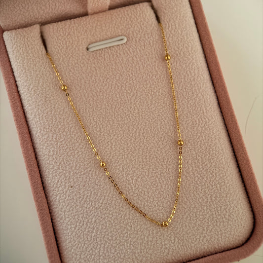 SMOOTH MINI ROLLED STAR CHAIN 2MM YELLOW GOLD ITALY 18K 45CM - 0.97GR