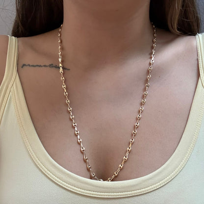 CADENA GRANO DE CAFE LISO 4.5MM ORO AMARILLO COL 18K 60CM - 9,26GR