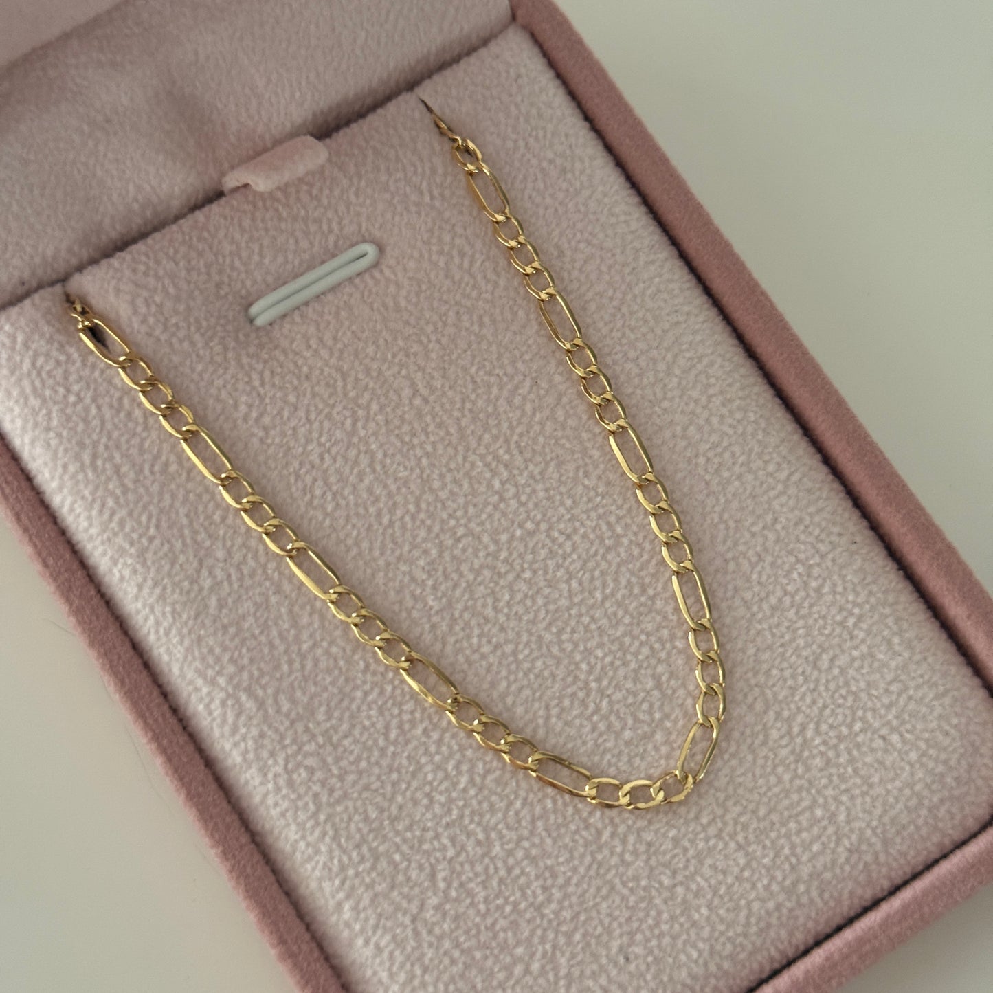 3X1 FIGARO CHAIN 3MM YELLOW GOLD ITALY 18K 45CM - 2.3GR