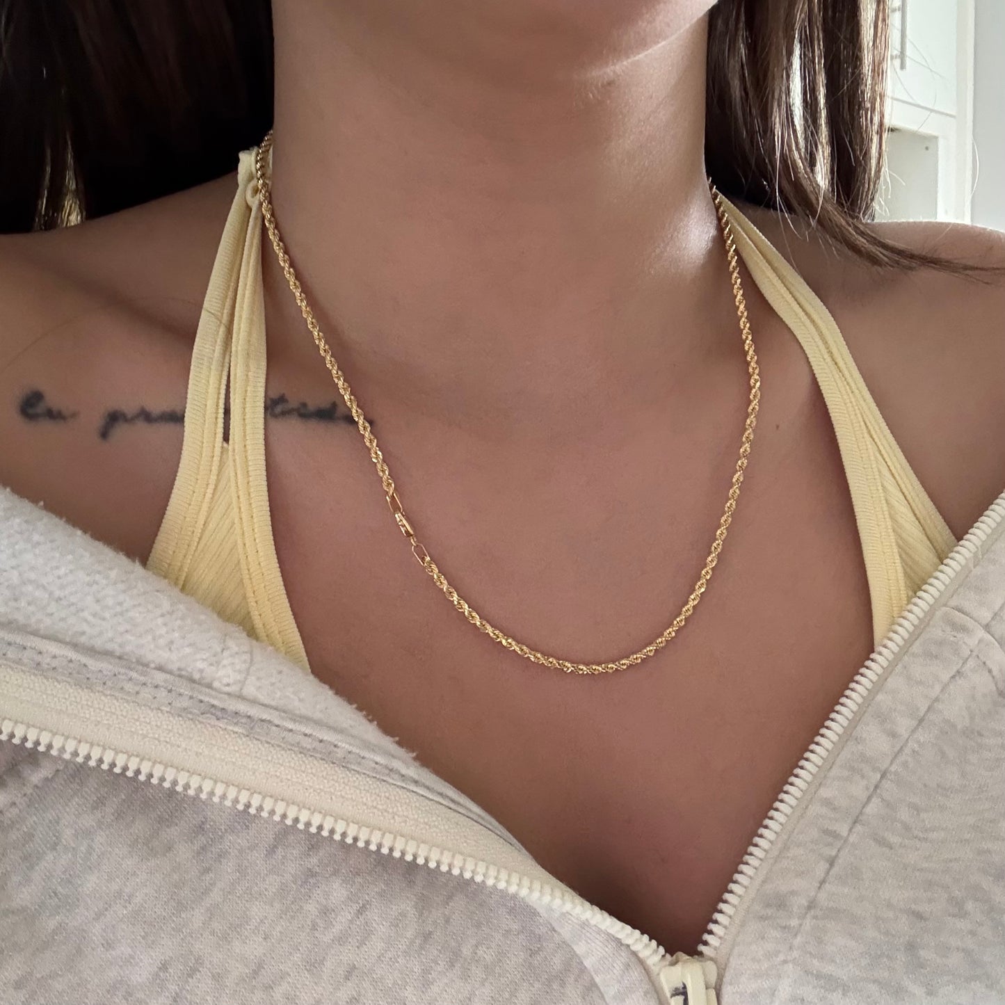 2.5MM YELLOW GOLD 18K ITALY BOW CHAIN ​​50CM - 5.79GR