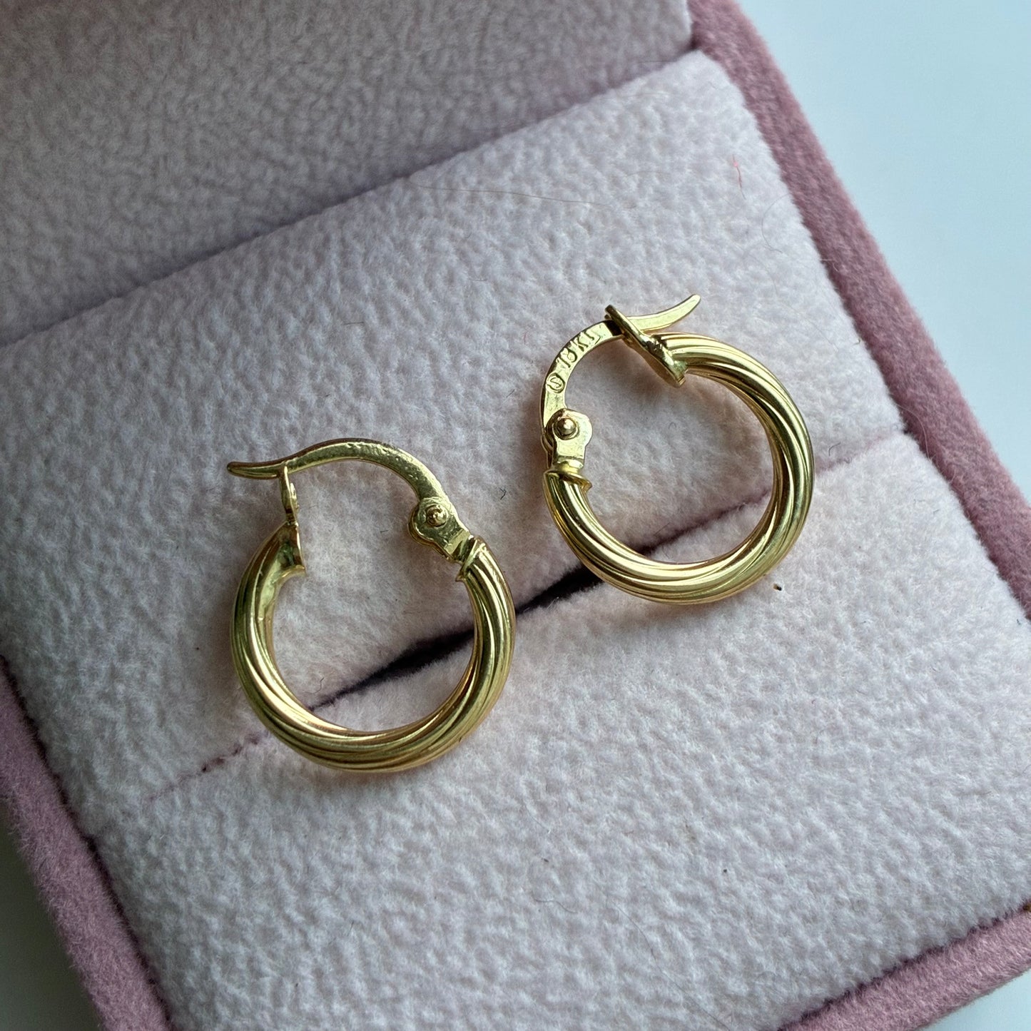 Striped Braided Earrings 0.9g Yellow Gold 18K - 1.0g