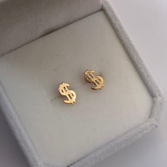 MONEY SIGN STUDS YELLOW GOLD COL 18K - 0.89GR