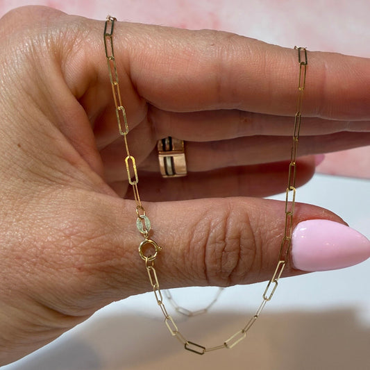 CADENA CLIP DIAMANTADA 1.3MM ORO AMARILLO ITALY 18K 45CM - 1,01GR