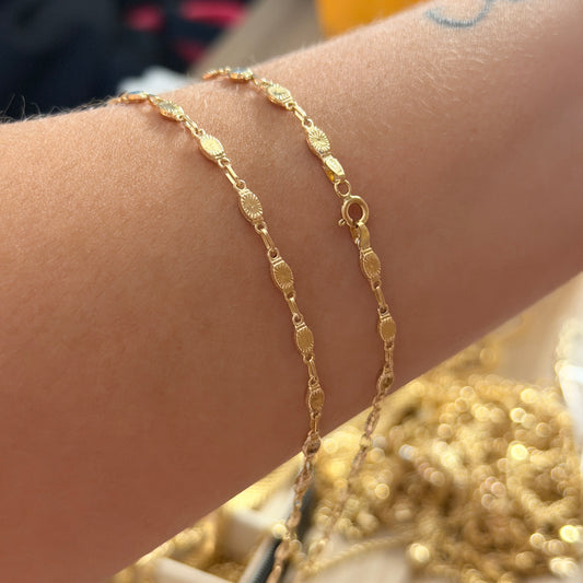 CADENA RUSTICA DIAMANTADA 3.25MM ORO AMARILLO COL 18K 60CM - 5,98GR