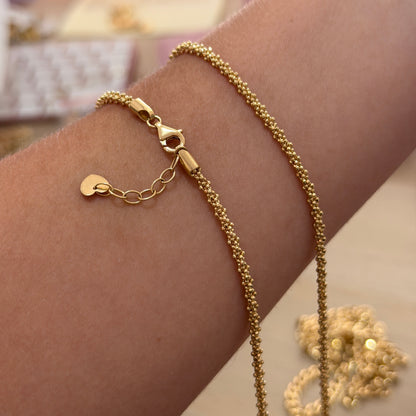 2MM BRAIDED MILITARY CHAIN ​​18K YELLOW GOLD ITALY - 50CM TO 52CM 10.55GR