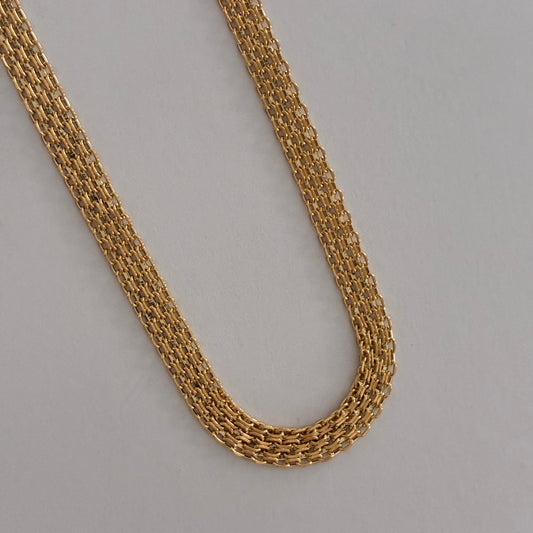CHINESE TWO-TRACK CHAIN ​​5MM YELLOW GOLD ITALY 18K 45CM - 6.0GR