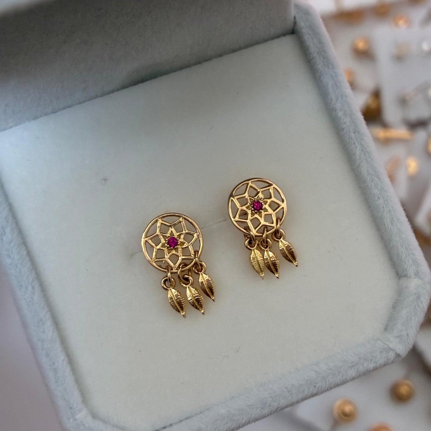 DREAMCATCHER MOLES RED STONE YELLOW GOLD COL 18K - 1.41GR