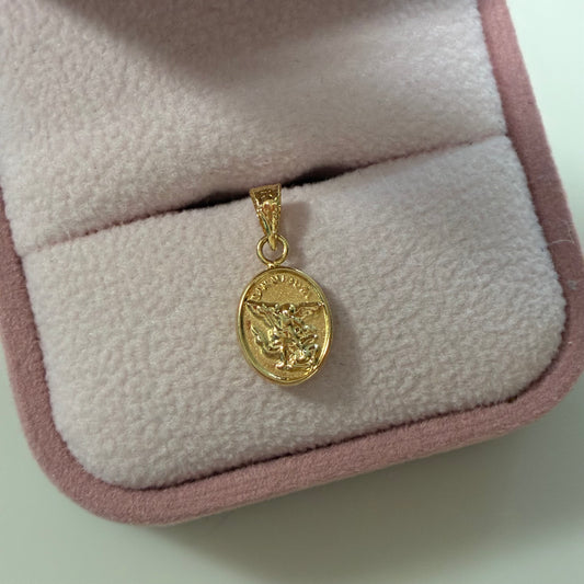 SAINT MICHAEL THE ARCHANGEL PENDANT 1.5CM 18K YELLOW GOLD - 0.44GR