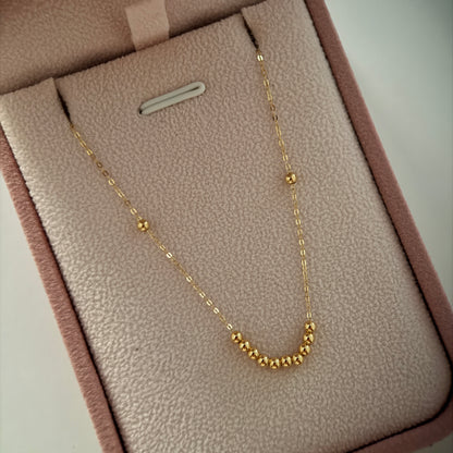 CADENA MINI ROLON + BOLAS LISAS 3M ORO AMARILLO ITALY ESP 18K 45CM - 0,6GR