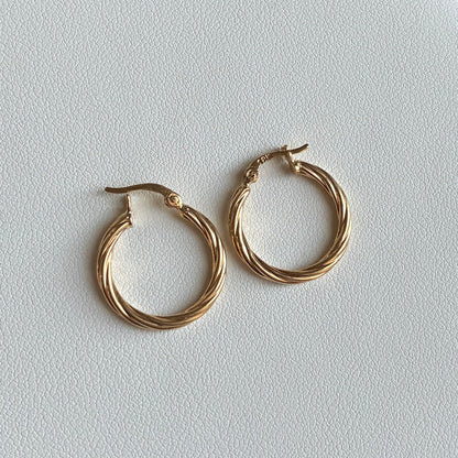 CANDONGAS ENTORCHADAS 1.4CM ORO AMARILLO 18K - 1,23GR