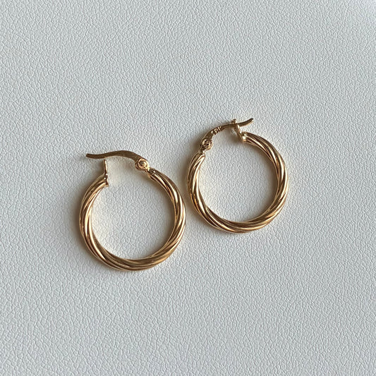 CANDONGAS ENTORCHADAS 1.4CM ORO AMARILLO 18K - 1,23GR