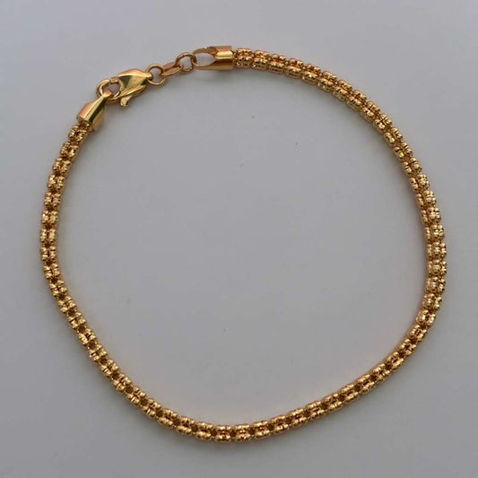 PULSERA DOBLE CANUTILLO DIAMANTADO 3MM ORO AMARILLO ITALY 18K 19CM - 6,45GR