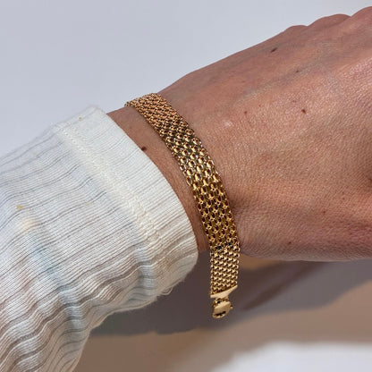 PULSERA CHINA TRES CARRILES 7MM  ORO AMARILLO ITALY 18K 21CM  - 7,88GR