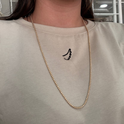 2.8MM DIAMOND-CUT DOUBLE-ROAD CANUTILLO CHAIN ​​IN 18K YELLOW AND WHITE GOLD, ITALY - 65CM 15.46GR