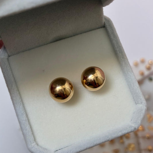 SMOOTH BALL POLES 10MM 18K YELLOW GOLD - 1.47GR