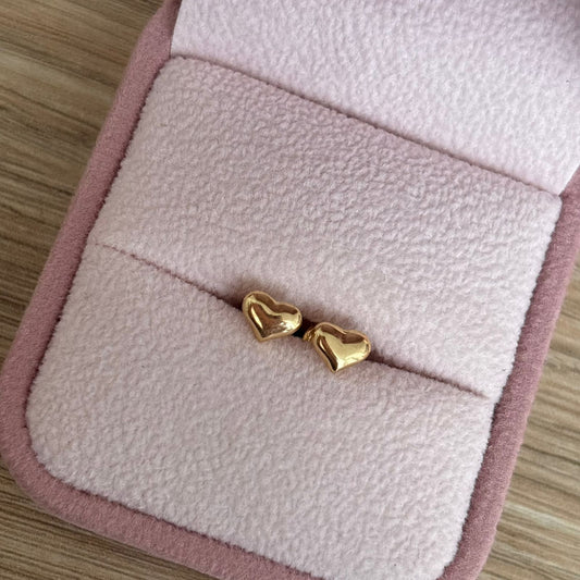HEART STUDS PLAIN 18K YELLOW GOLD - 0.61GR
