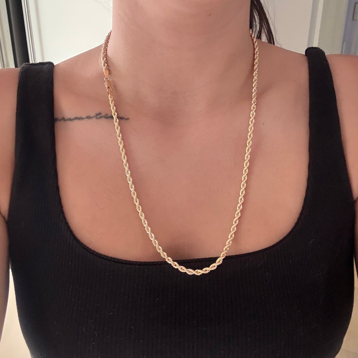 TURBILLON LOOP CHAIN 3.5MM YELLOW GOLD ITALY 18K 60CM - 10.92GR
