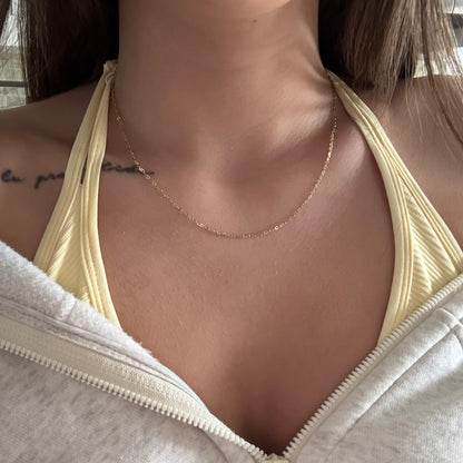 MINI ROLON CHAIN ​​1MM YELLOW GOLD ITALY 18K 45CM - 0.72GR