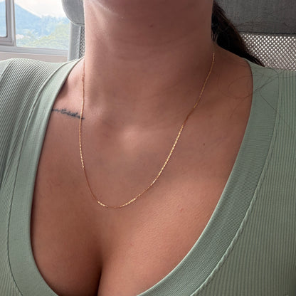 FLAT SMOOTH CHAIN 1.2MM YELLOW GOLD ITALY 18K 50CM - 1.63GR