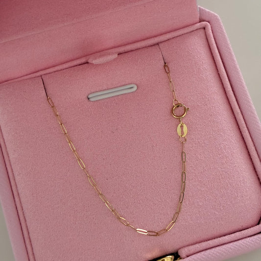 MINI CLIP CHAIN ​​1MM YELLOW GOLD ITALY 18K 45CM - 0.75GR