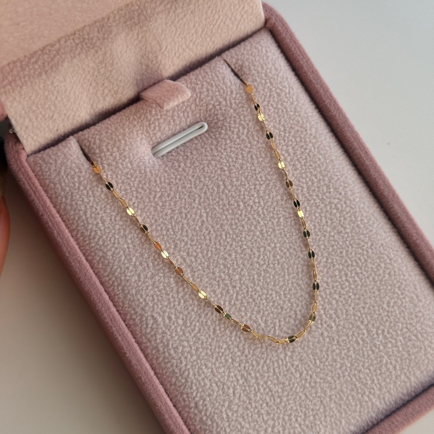 18K YELLOW GOLD ITALY SMOOTH CRISPET CHAIN 50CM - 1.0GR