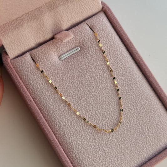 18K YELLOW GOLD ITALY SMOOTH CRISPET CHAIN 50CM - 1.0GR