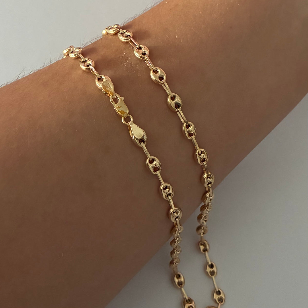 CADENA GRANO DE CAFE LISO 4.5MM ORO AMARILLO COL 18K 60CM - 9,26GR