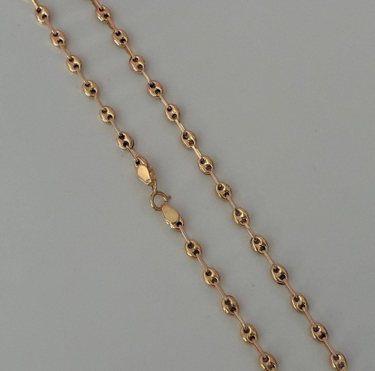 CADENA GRANO DE CAFÉ LISA 3.4MM ORO AMARILLO COL 18K 60CM - 7,13GR