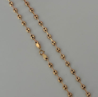 CADENA GRANO DE CAFÉ LISA 3.4MM ORO AMARILLO COL 18K 60CM - 7,13GR