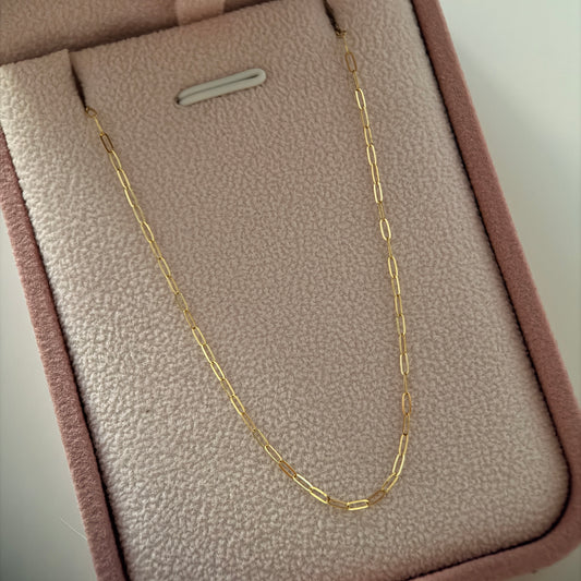 1MM DIAMOND CUT MINI CLIP CHAIN YELLOW GOLD ITALY 18K 45CM - 0.75GR