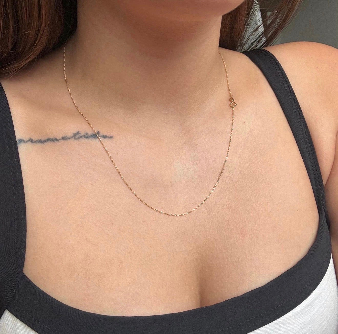 SINGAPORE CHAIN 1.0MM YELLOW GOLD ITALY 18K 50CM - 1.08GR