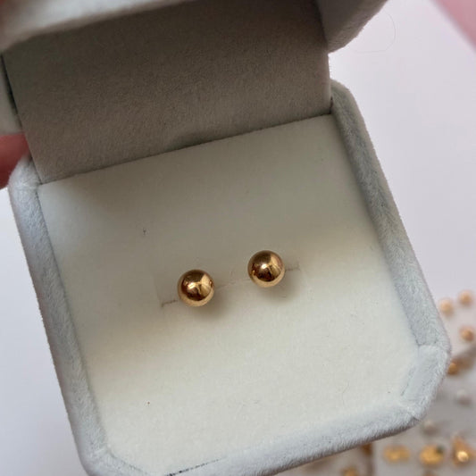 5MM SMOOTH BALL STUDS YELLOW GOLD COL 18K - 0.65GR