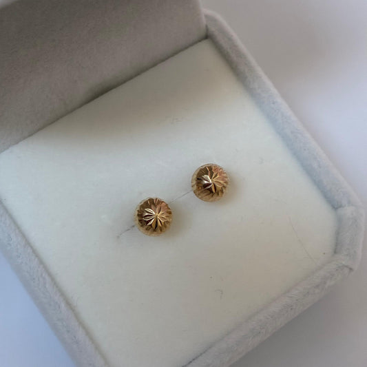 DIAMOND BALL POLES 6MM 18K YELLOW GOLD - 0.85GR