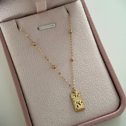 CADENA MINI ROLON ESTELAR + DIJE LINGOTE ORO AMARILLO ITALY 18K 45CM - 1,65GR