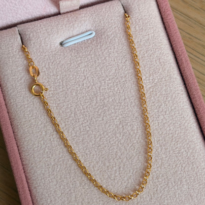 CADENA MINI ROLON 1.8MM ORO AMARILLO ITALY 18K 45CM - 1,28GR