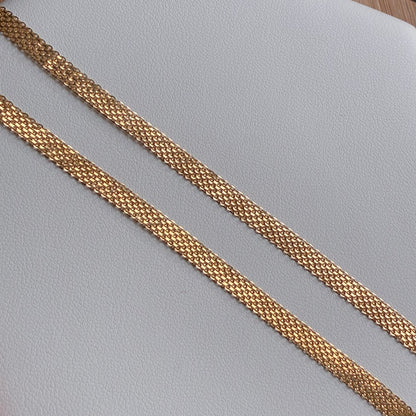 CADENA CHINA DIAMANTADA TRES CARRILES 4.0MM ORO AMARILLO ITALY 18K 60CM - 6,29GR