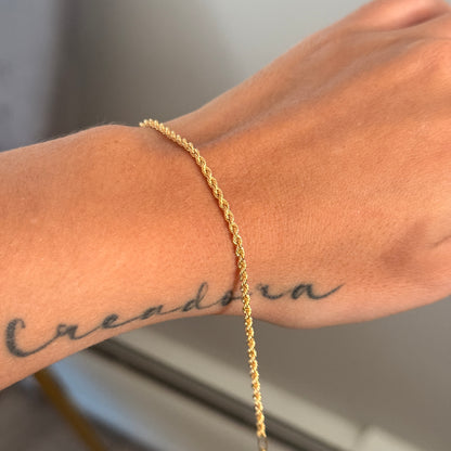 PULSERA LAZO TURBILLON 2MM ORO AMARILLO ITALY 18K 18CM - 1,77GR