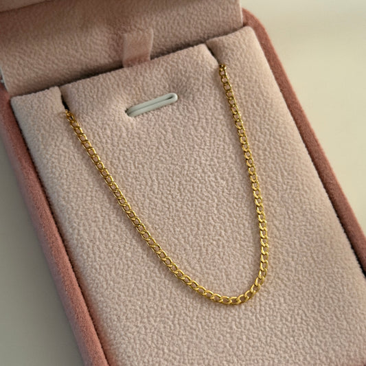 MINI CUBAN BRACELET 1.8MM YELLOW GOLD ITALY 18K 18.5CM - 0.78GR