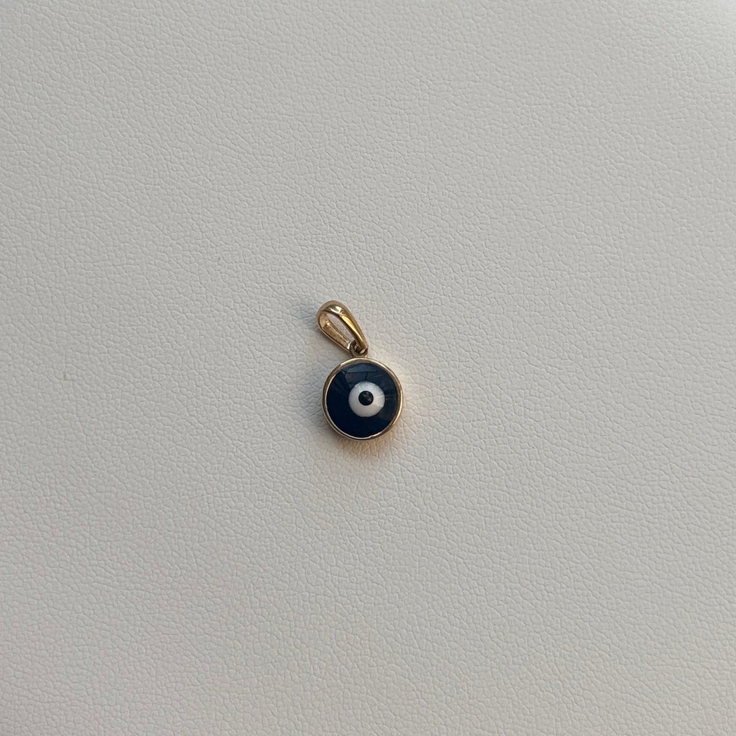 TURKISH EYE PENDANT 1.3CM YELLOW GOLD ITALY ESP 18K - 1.08GR
