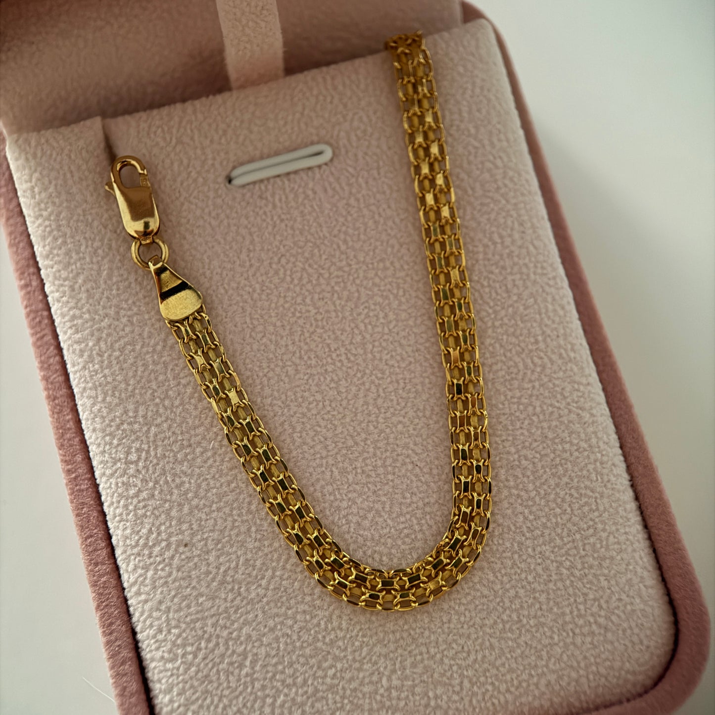 PULSERA CHINA DOBLE CARRIL 5MM ORO AMARILLO ITALY 18K 20.5CM - 4,13GR