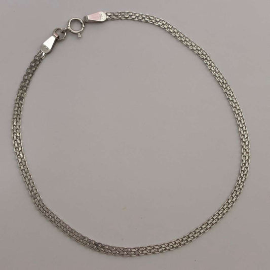 PULSERA CHINA UN CARRIL 2MM ORO BLANCO ITALY 18K 19CM - 1,35GR