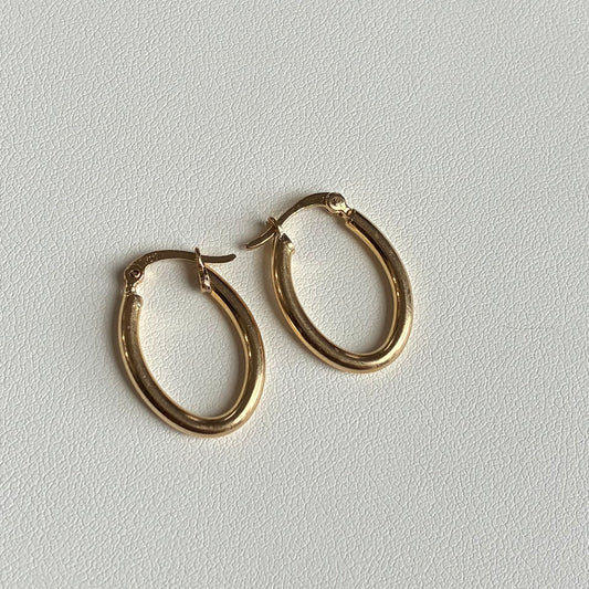 CANDONGA OVALADA LISA 1.0CM ORO AMARILLO 18K 1,48GR