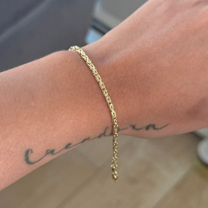 PULSERA PUNTO PERUANO 2MM ORO AMARILLO ITALY 18K 19CM - 3,34GR