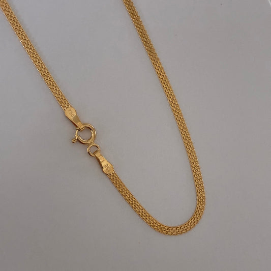 CHINESE DIAMOND CHAIN ​​2MM YELLOW GOLD ITALY 18K 60CM - 3.6GR