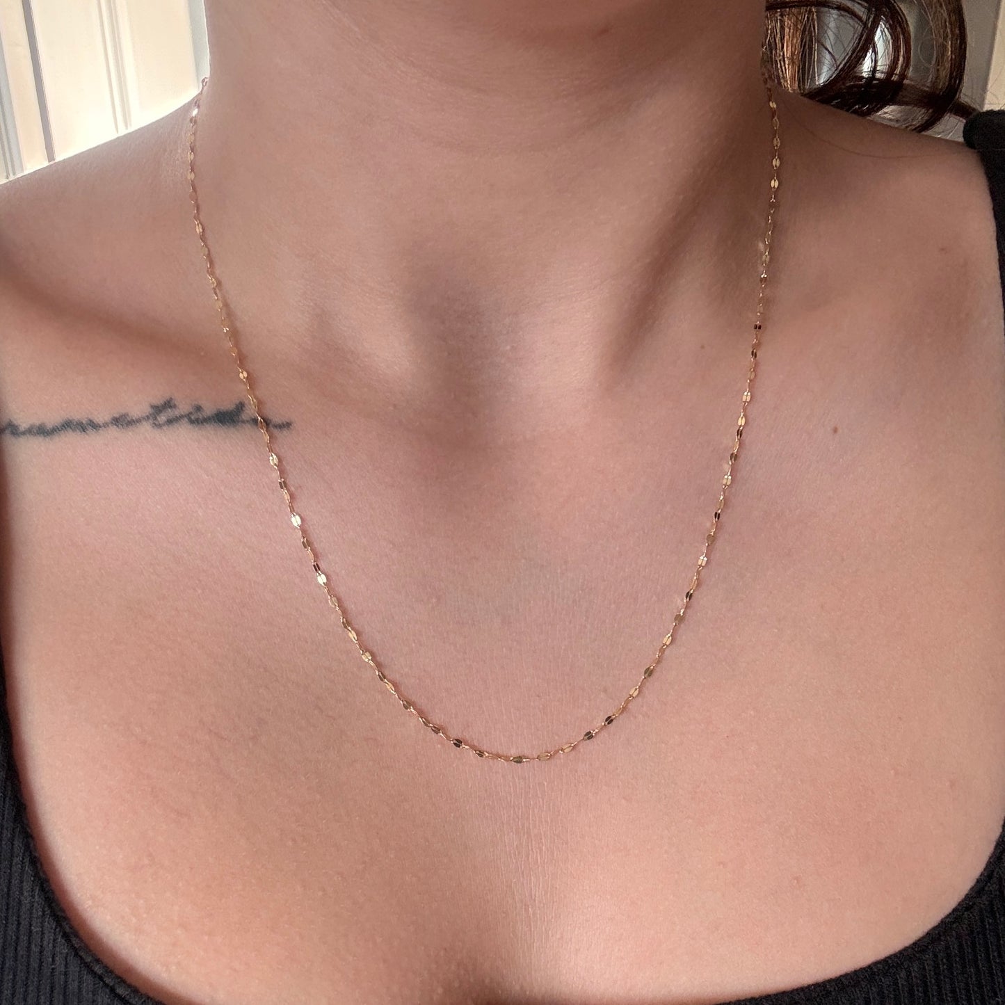 18K YELLOW GOLD ITALY SMOOTH CRISPET CHAIN 50CM - 1.0GR