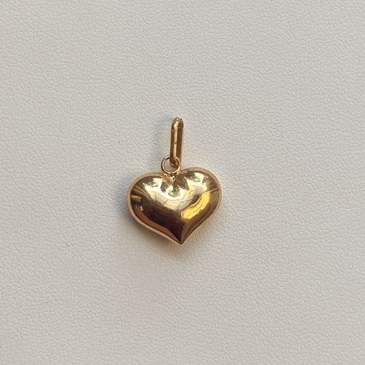 SMOOTH INFLATED HEART PENDANT 1.8CM 18K YELLOW GOLD - 1.13GR