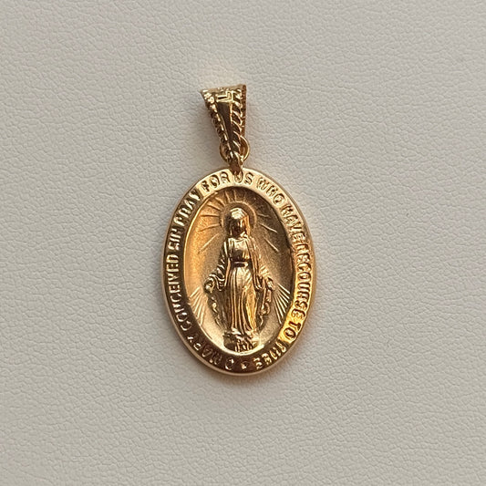 VIRGIN OF THE MIRACULOUS PENDANT 3.5CM 18K YELLOW GOLD - 2.43GR