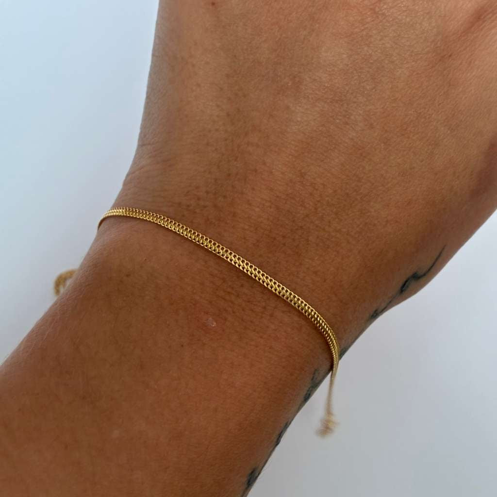 MINI SEDUSA BRACELET 2MM YELLOW GOLD ITALY 18K 18CM - 1.07GR