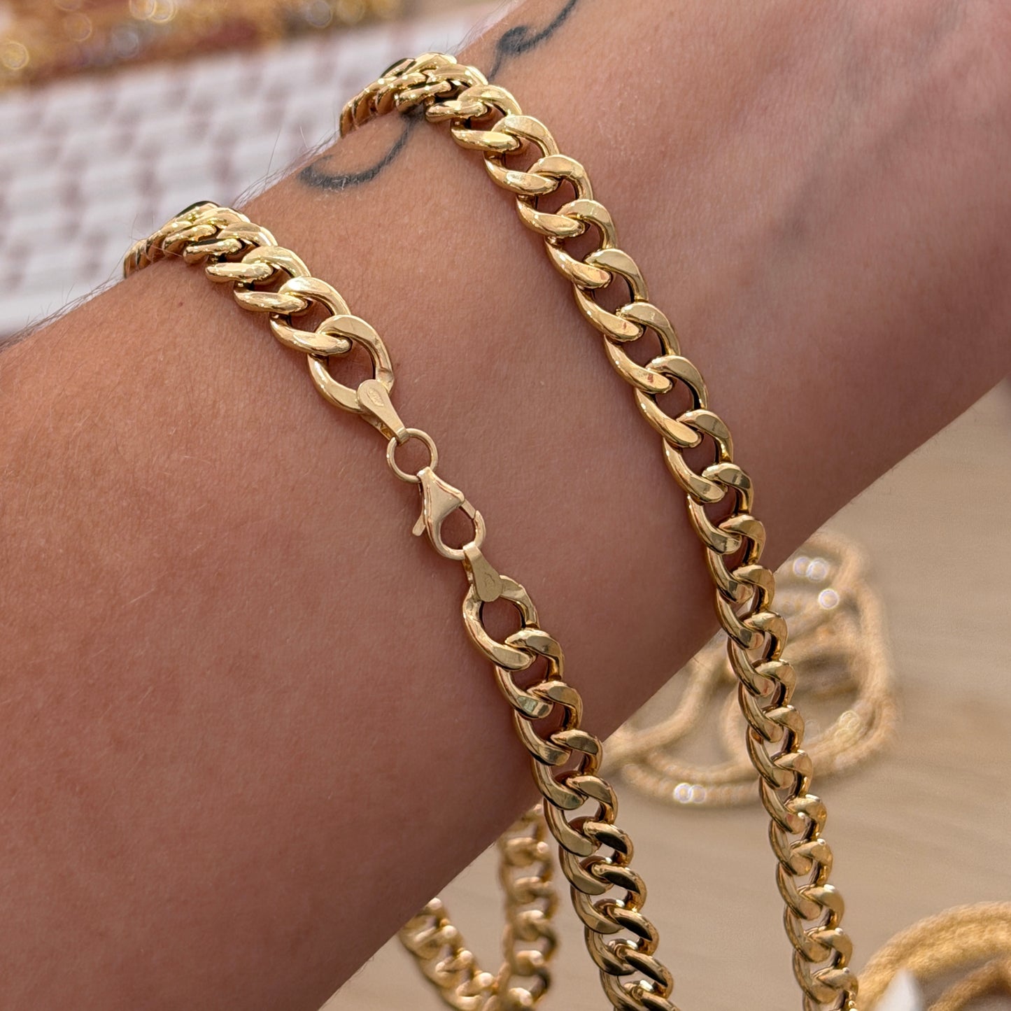 ROUND CUBAN CHAIN ​​6.7MM YELLOW GOLD ITALY 18K - 60CM 11.72GR