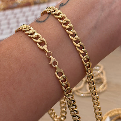 ROUND CUBAN CHAIN ​​6.7MM YELLOW GOLD ITALY 18K - 60CM 11.72GR